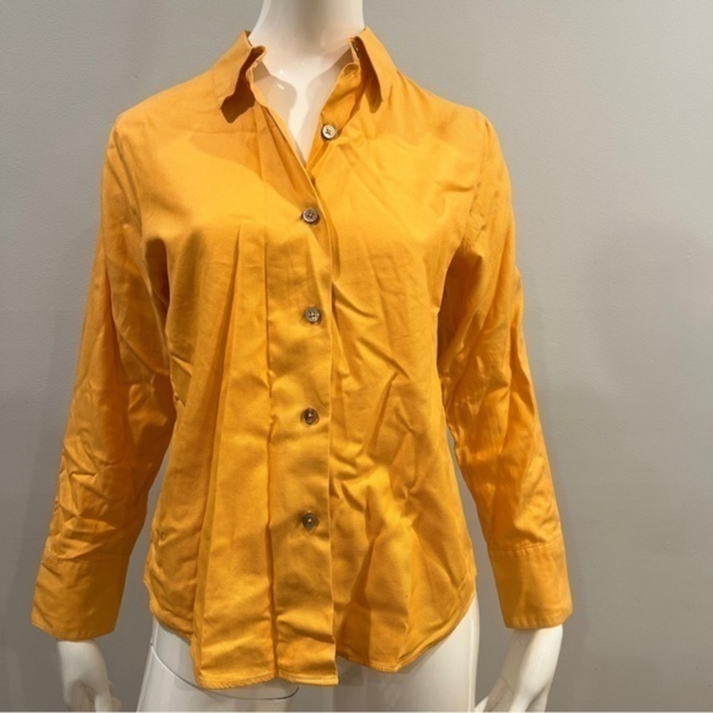 Linda Allard Ellen Tracy Cotton Button Down Blouse